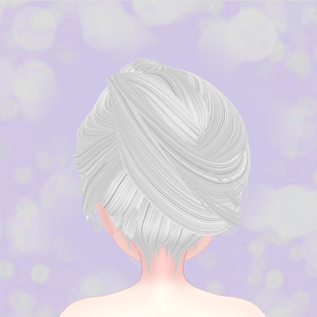 【VRchat想定・汎用】シェイプキー付き夜会巻きウイッグ/試着用無料版あり hairwig002