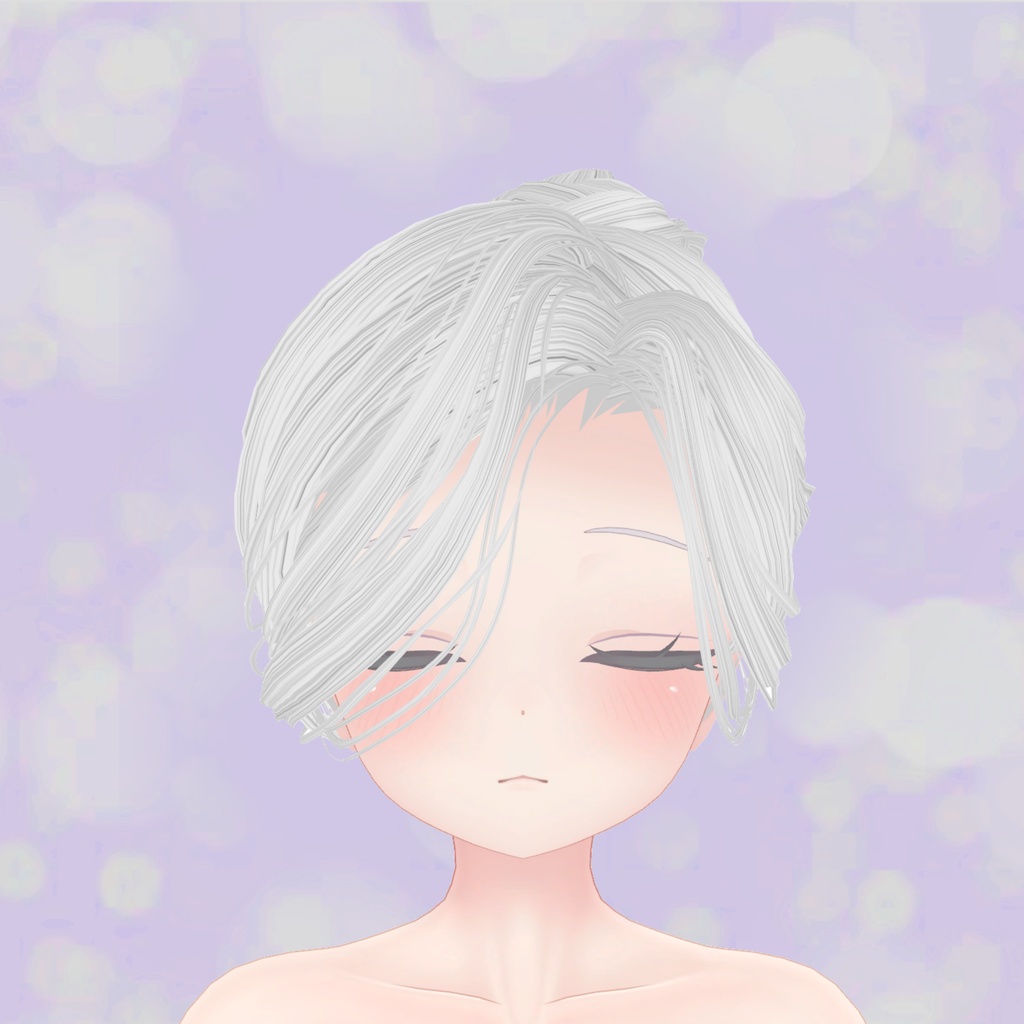 【VRchat想定・汎用】シェイプキー付き夜会巻きウイッグ/試着用無料版あり hairwig002