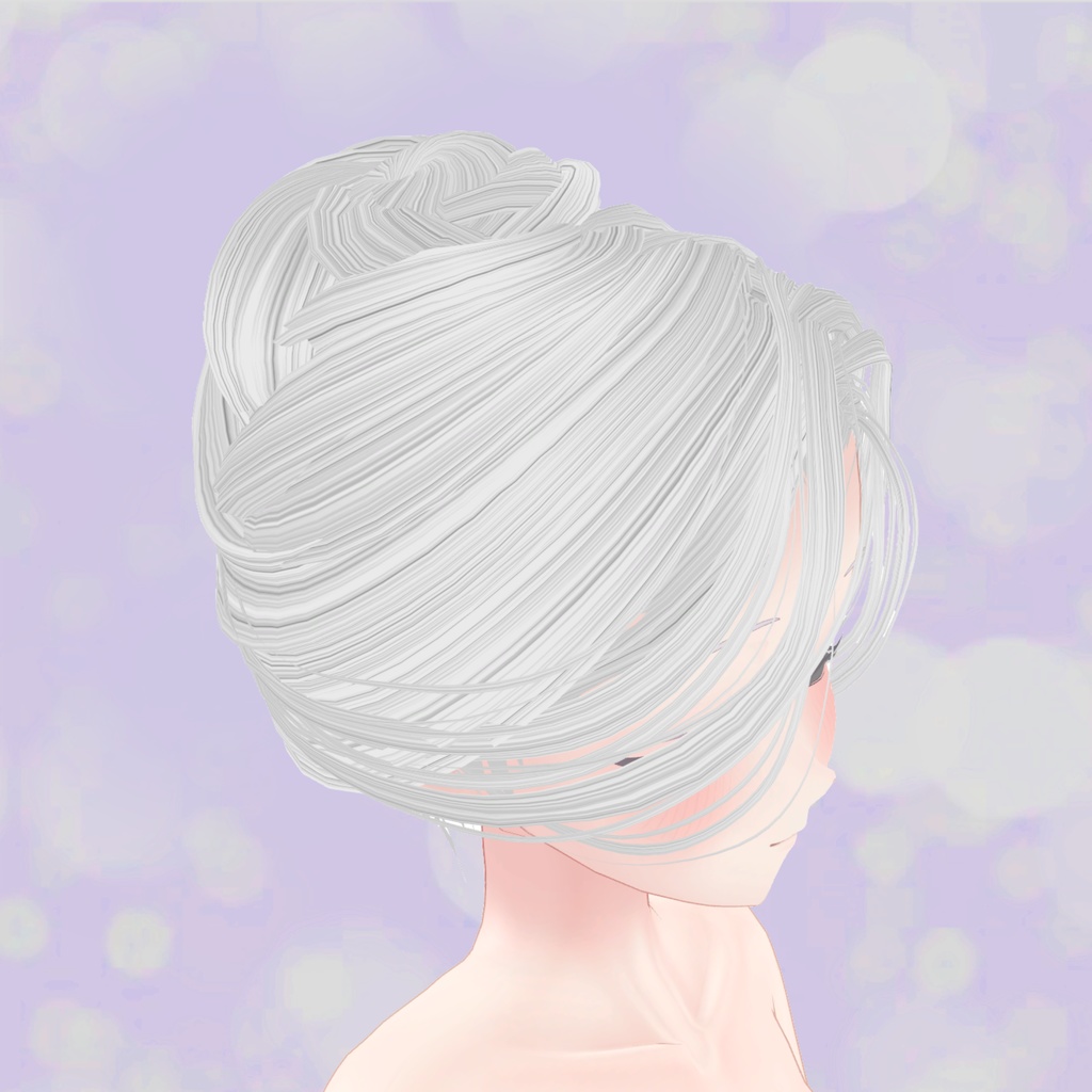 【VRchat想定・汎用】シェイプキー付き夜会巻きウイッグ/試着用無料版あり hairwig002