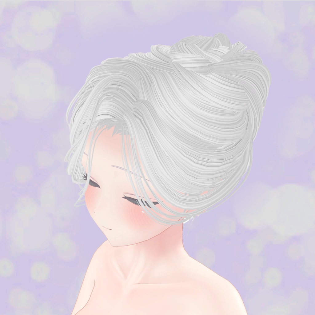 【VRchat想定・汎用】シェイプキー付き夜会巻きウイッグ/試着用無料版あり hairwig002