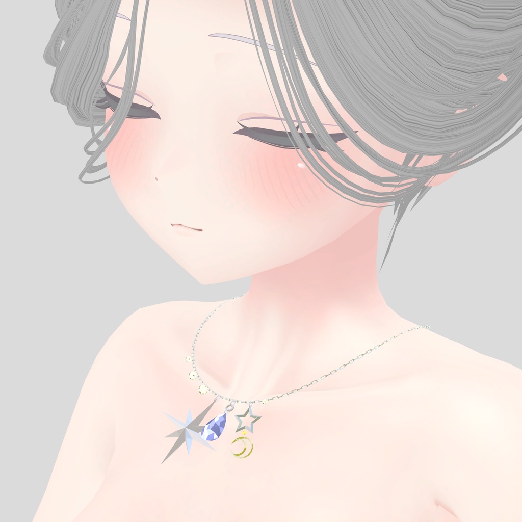【VRchat想定・汎用・PB】揺れるネックレス・ペンダント【physbone】necklace001