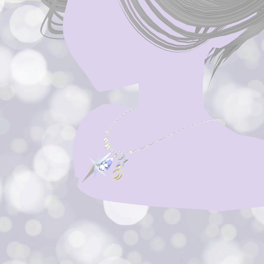 【VRchat想定・汎用・PB】揺れるネックレス・ペンダント【physbone】necklace001