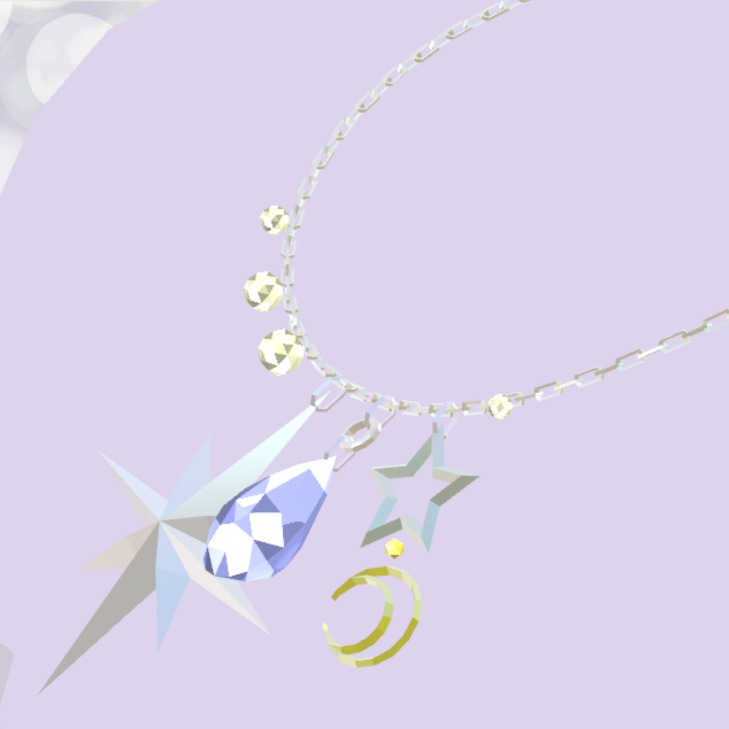 【VRchat想定・汎用・PB】揺れるネックレス・ペンダント【physbone】necklace001