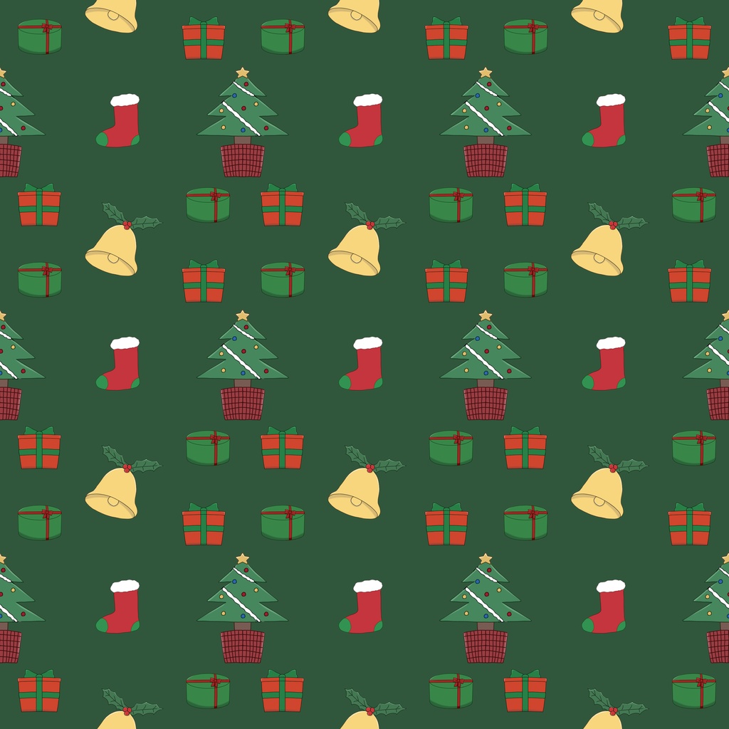 【2枚セット】クリスマスツリー ・ギフト デザインペーパー 背景素材