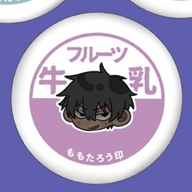 牛乳瓶風缶バッチ・桜介