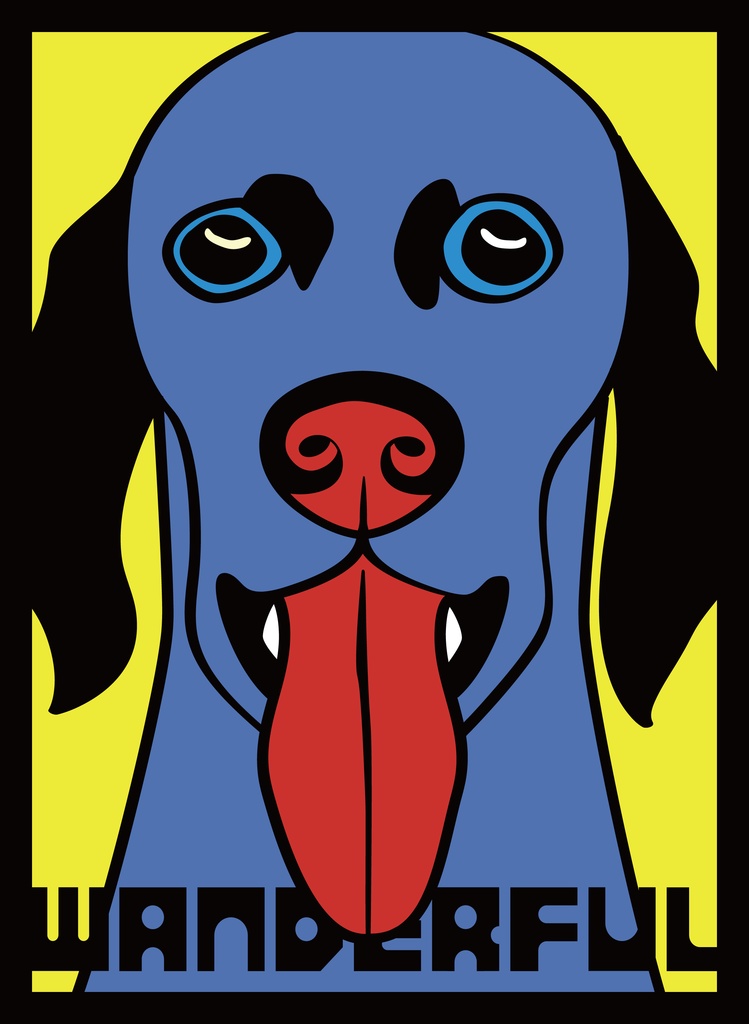 ワンダフルわんこ/両面プリント/ジップパーカー/ブラック