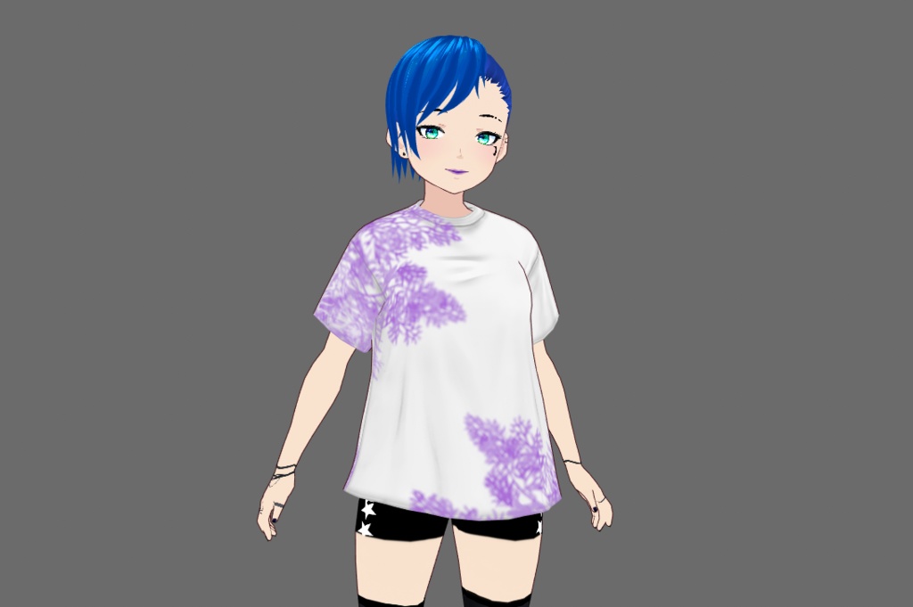 Light Purple and White Floral Shirt