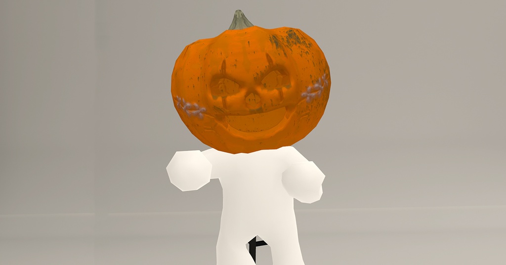 【オリジナル3Dモデル】Pumpkin&Skull【ハロウィン、異形頭】