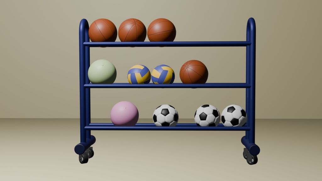 体育館のボールスタンド