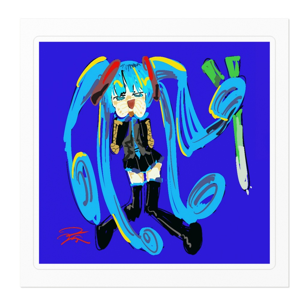 ネギを持つ初音ミク シール