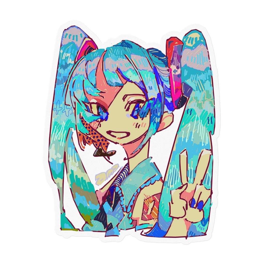 初音ミク ワンピース シール