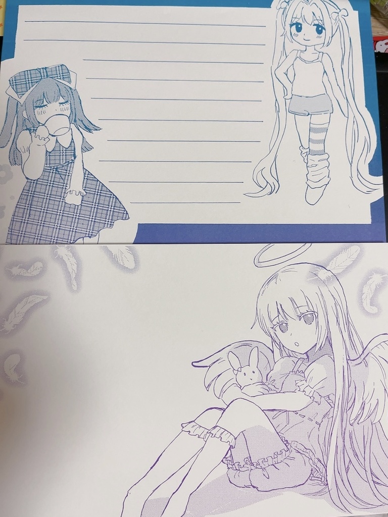 B6グラデ便箋（少女2種類）
