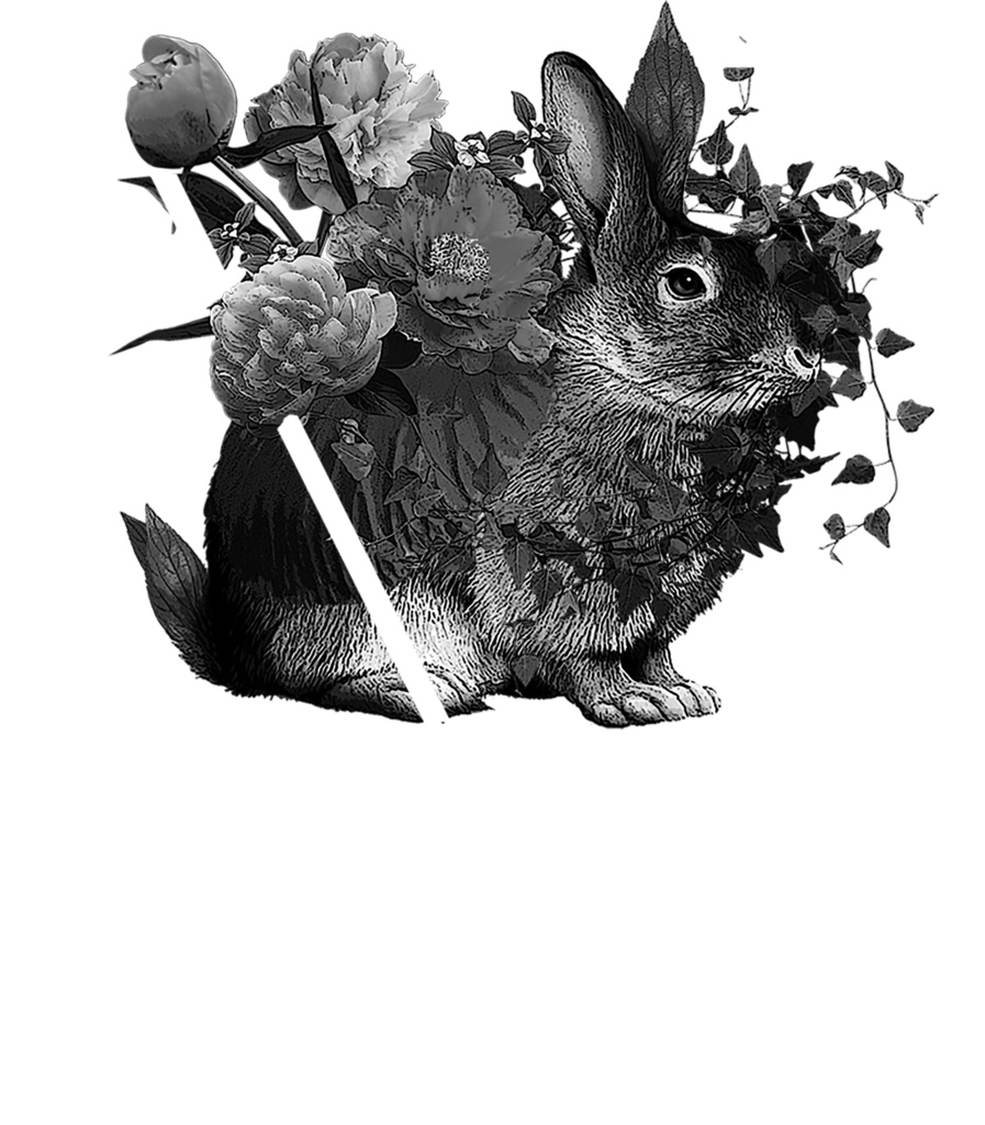 ビカク花兎ブラックパーカー(カラー&モノトーン)