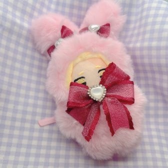 10〜12cmぬい服 ピンク天使うさぎ