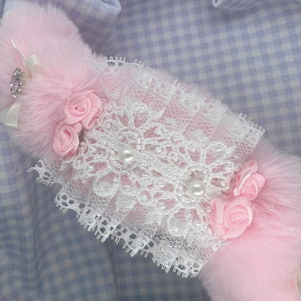 10〜12cmぬい服 ピンク天使たれ耳うさぎ