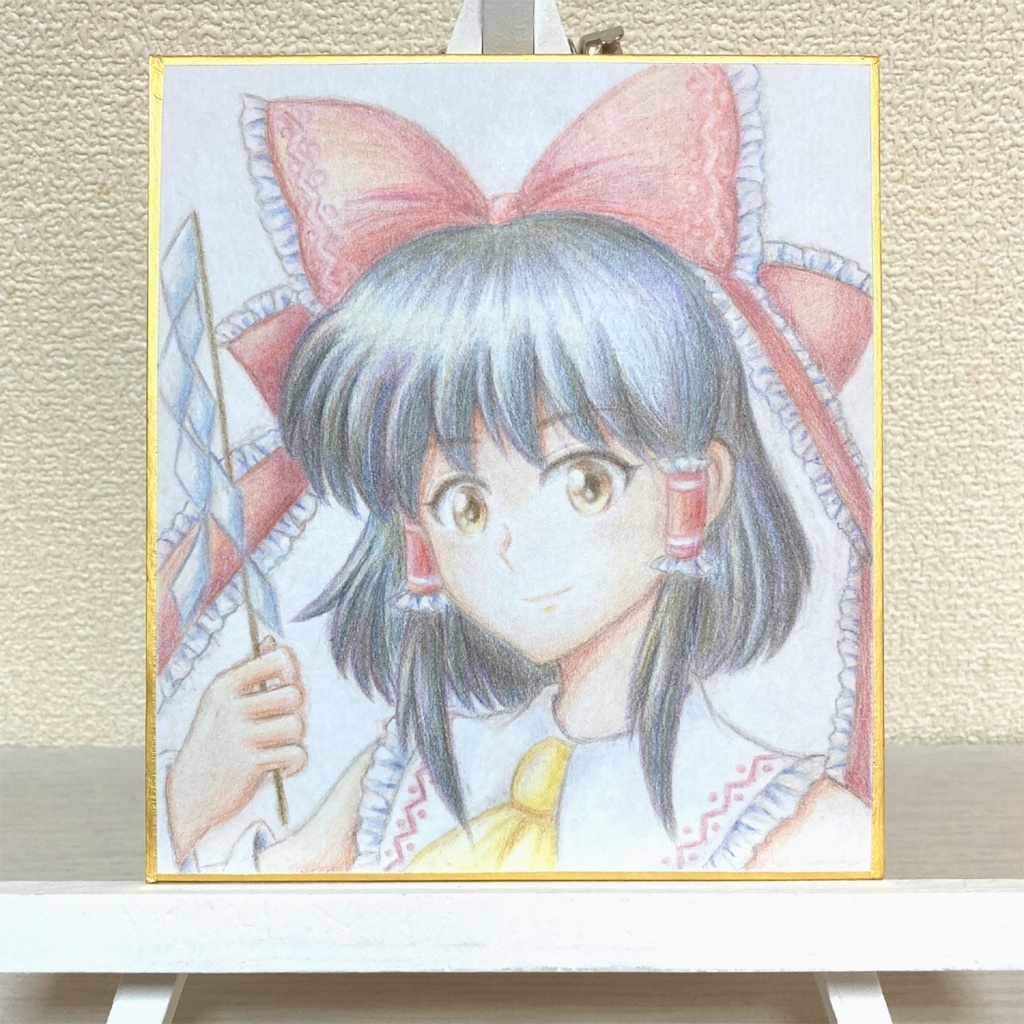 博麗霊夢　色鉛筆色紙
