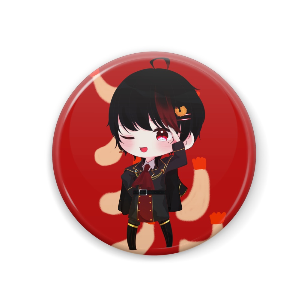 福良亭おあげ500人記念プレミアム缶バッジ(軍服)