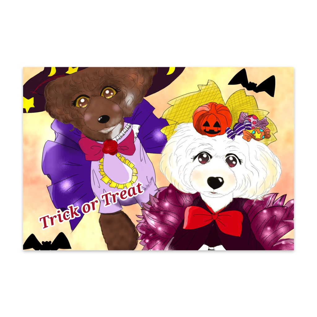 ハロウィンプードルポストカード