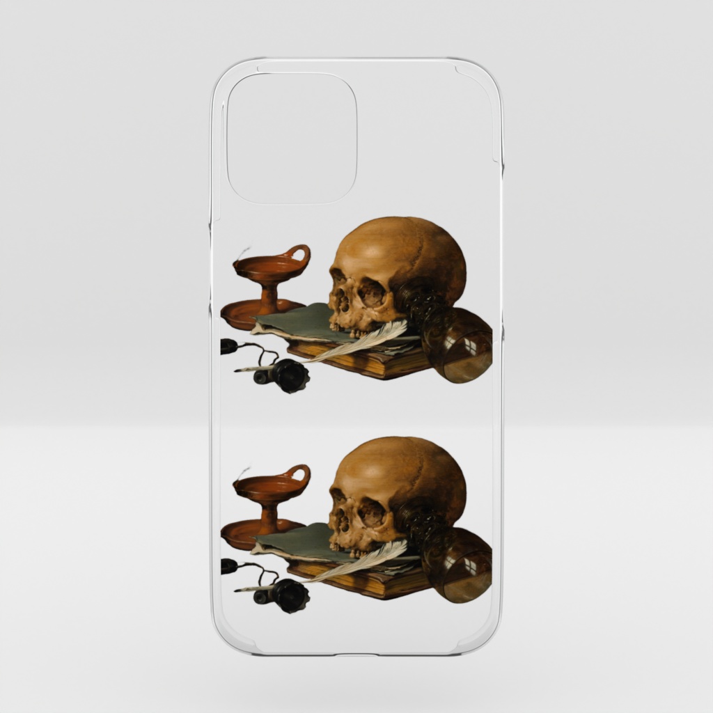 クリアスマホケース(Still Life with a Skull and a Writing Quill)