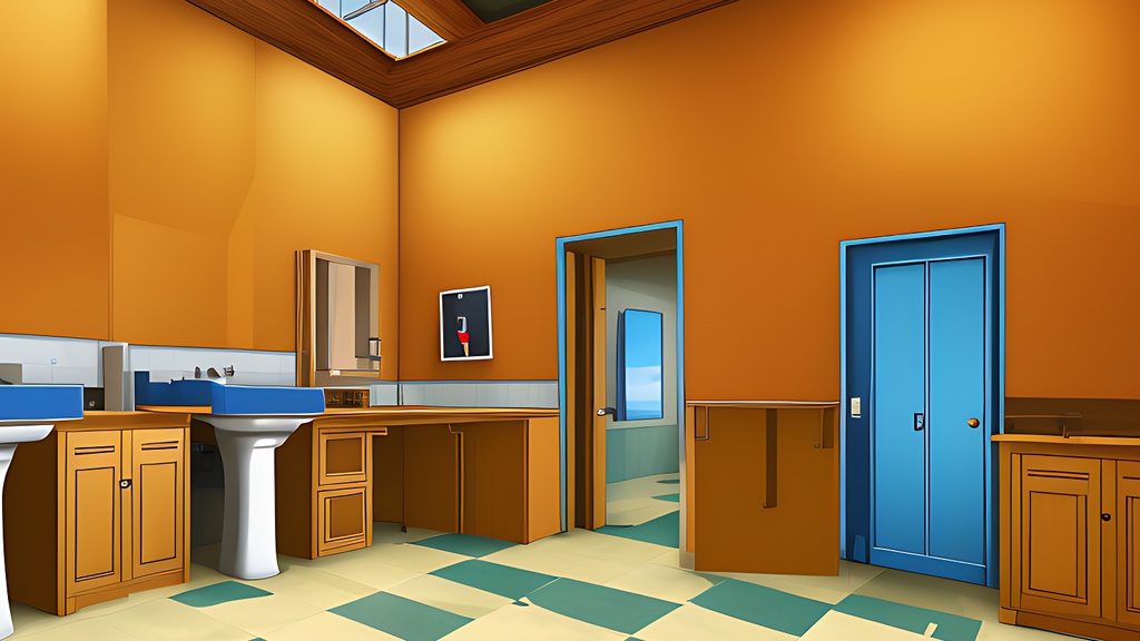 背景素材セット※AI生成 -商業施設トイレ-