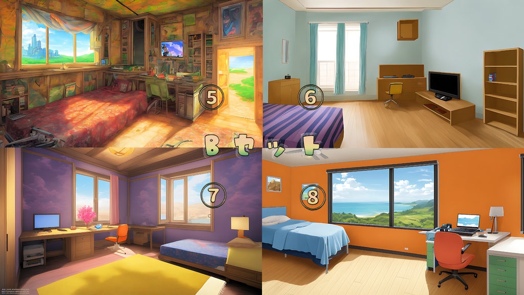 背景素材セット※AI生成 -寝室-