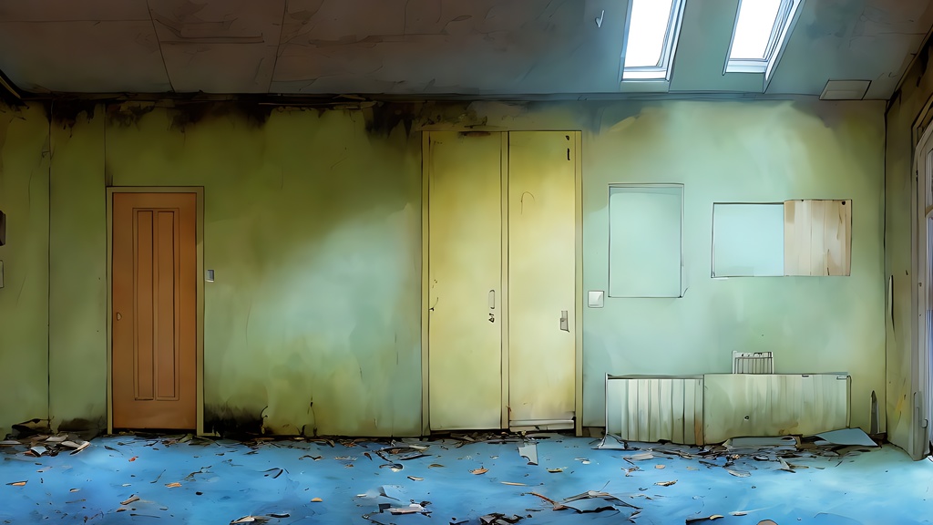 背景素材セット※AI生成 -廃屋部屋-