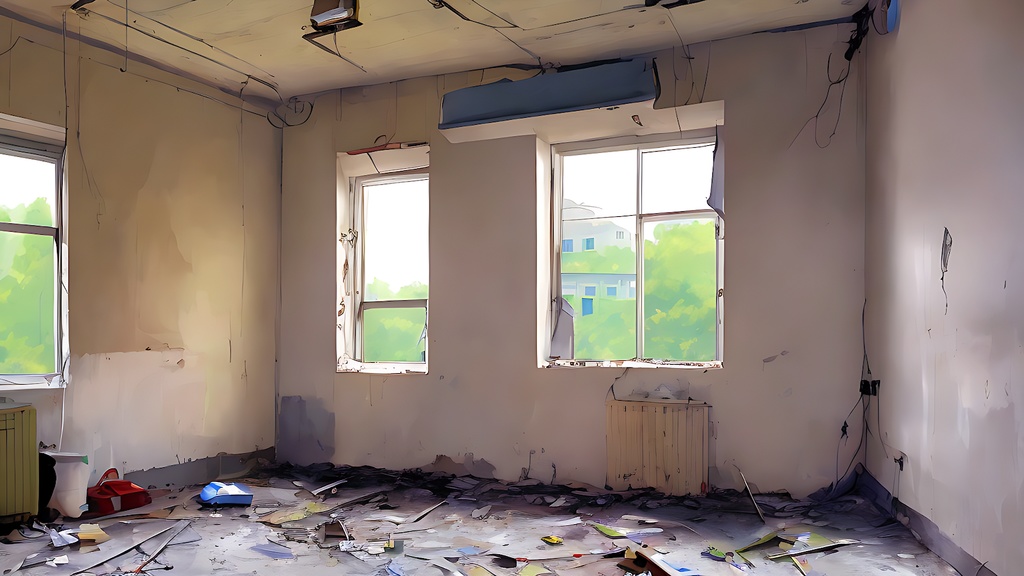 背景素材セット※AI生成 -廃屋部屋-