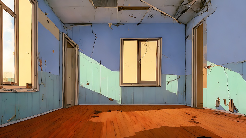 背景素材セット※AI生成 -廃屋部屋-