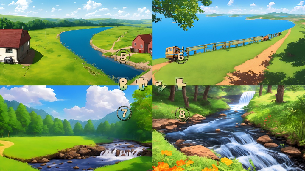 背景素材セット※AI生成 -川・湖-