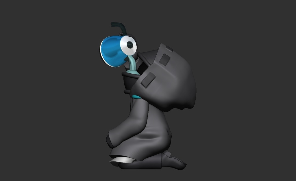 口の中でインスタント麺を調理するドクターのフィギュア【データ販売】&【出力品販売】