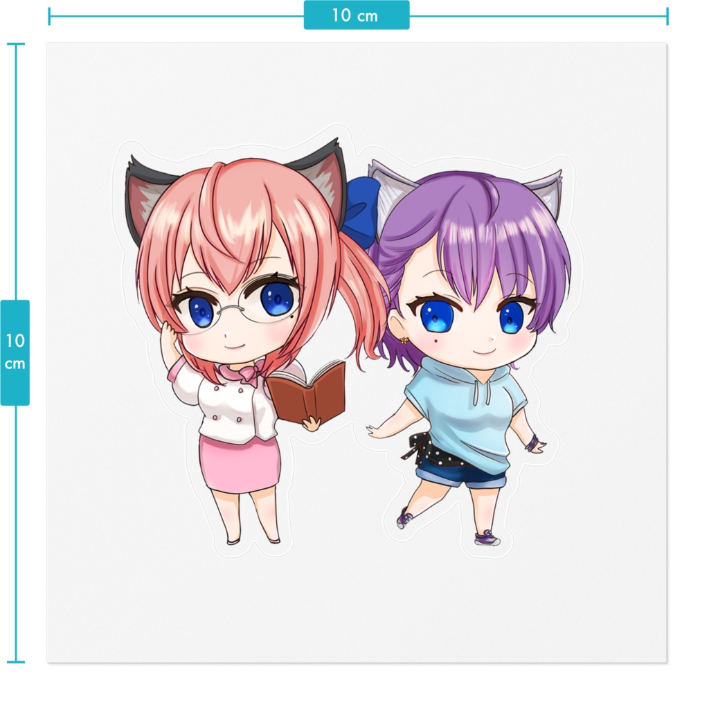 ステッカー ミニのぞみ&ミニさくら 100 x 100 (mm)