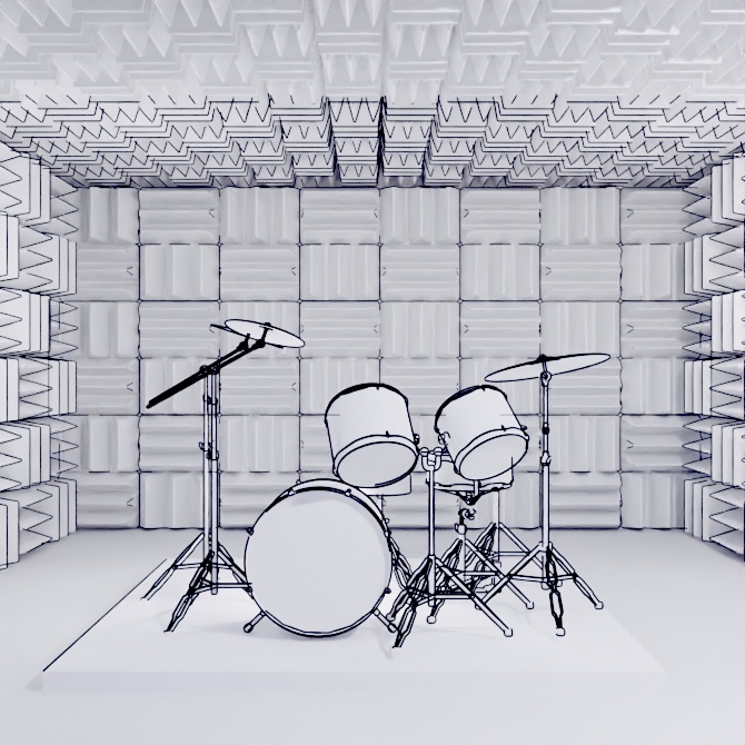 防音室.様々な楽器【漫画用３Dモデル】