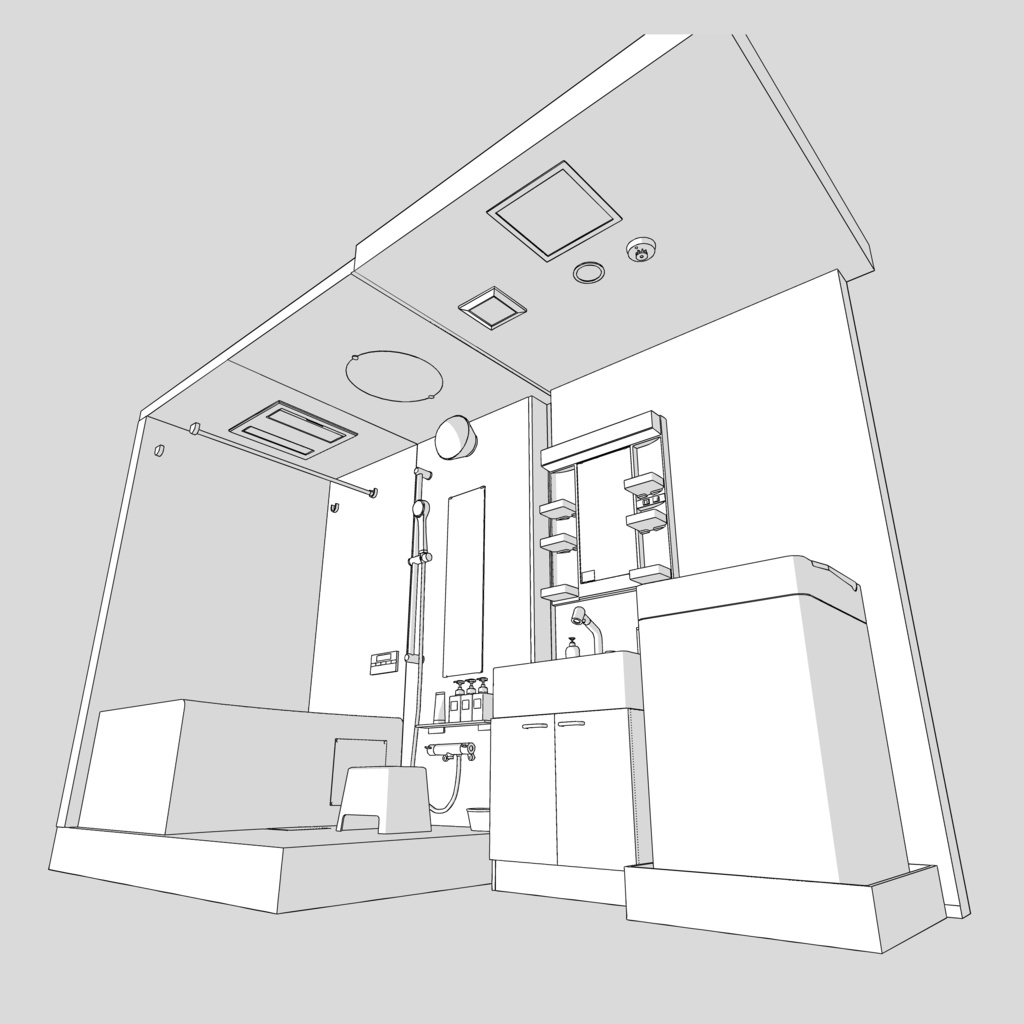 浴室・洗面室(脱衣室)【3D素材】