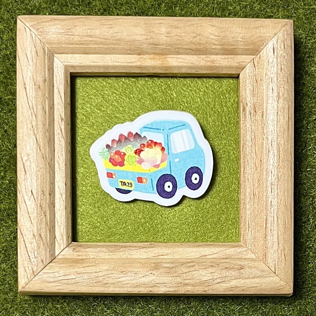 ようきな多肉植物アクリルブローチ