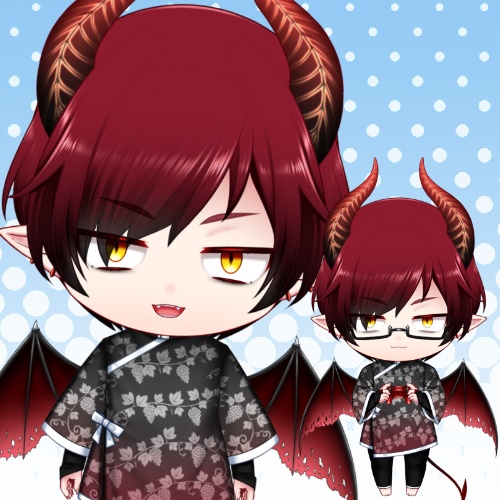 【汎用モデル】ちび悪魔_bordeaux【差分10種付き】