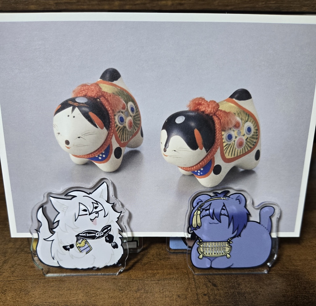 猫の日バンザイっみかづき/こぎつねまる/おにまるの松竹梅にゃんこメモスタンド