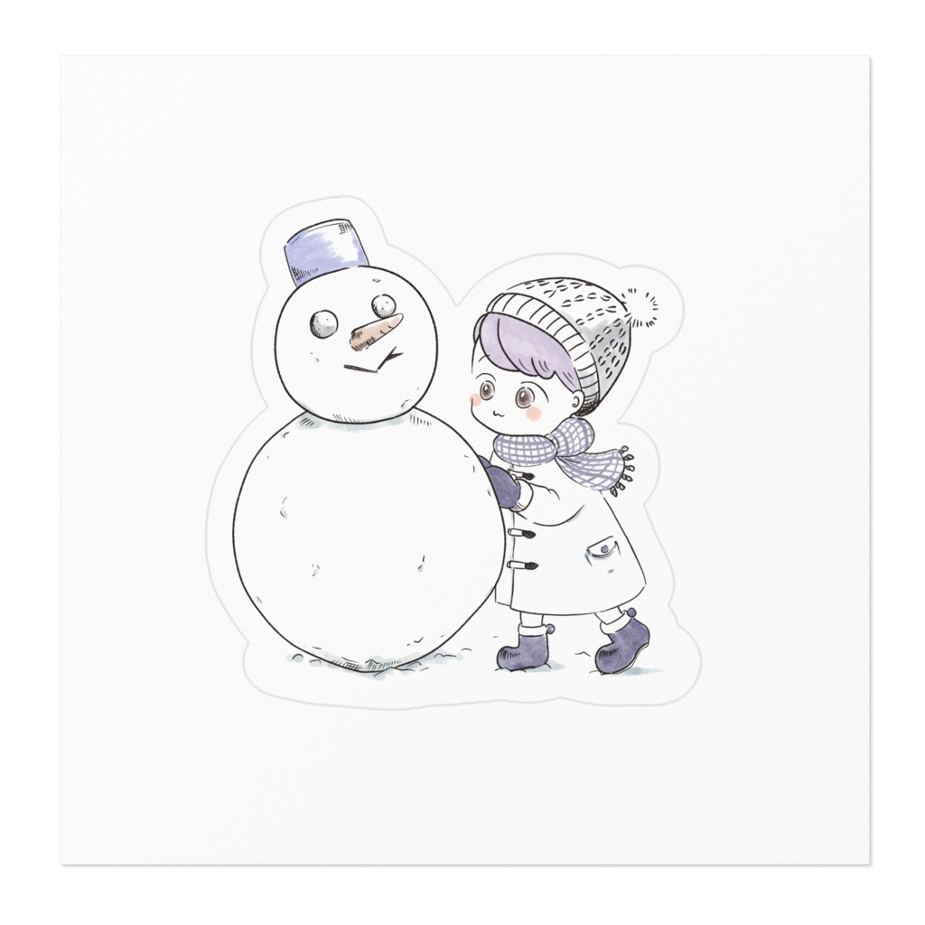 雪だるまとすん ステッカー