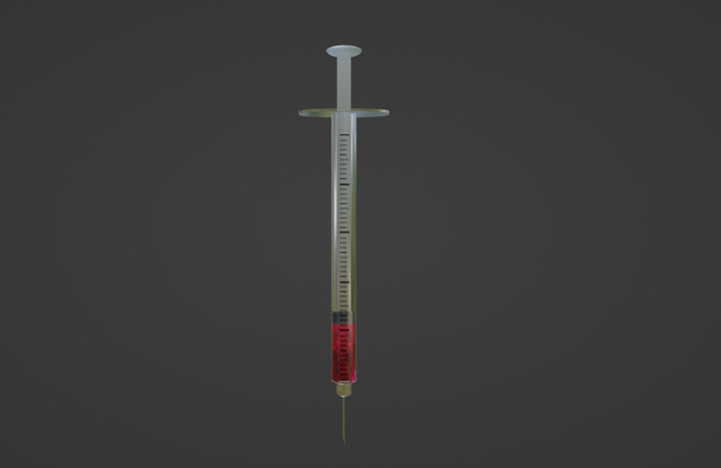 注射器3Dモデル（パーツ別）
