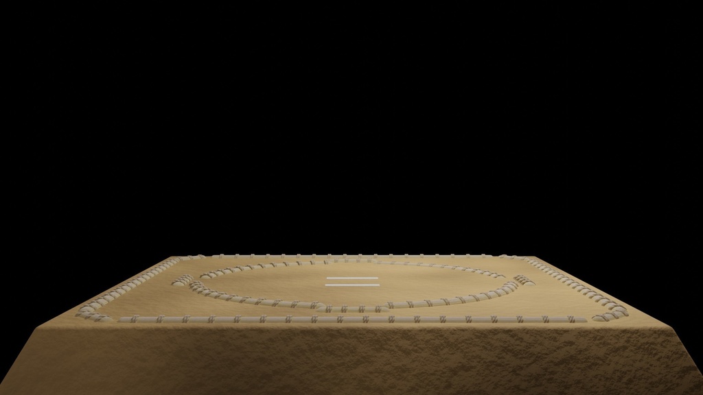すもうの土俵の3Dモデル【Blender】
