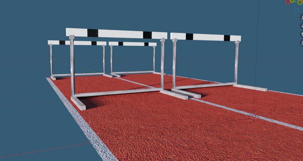 ハードルと競技フィールドの３Dモデル【Blender】
