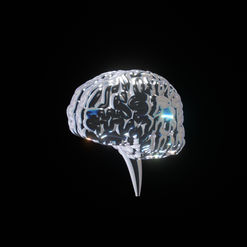 クリスタル脳3Dモデル【Blender】