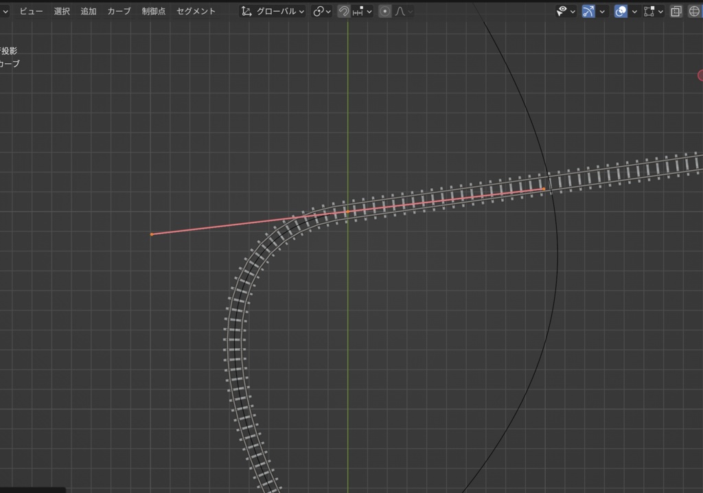 線路ポイント分岐点3Dモデル【Blender】