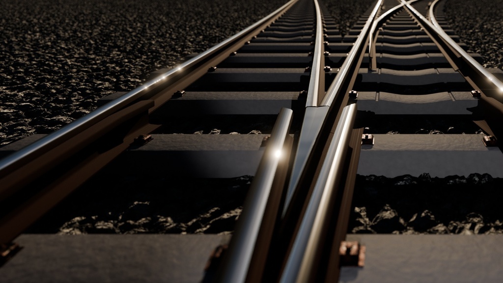 線路ポイント分岐点3Dモデル【Blender】