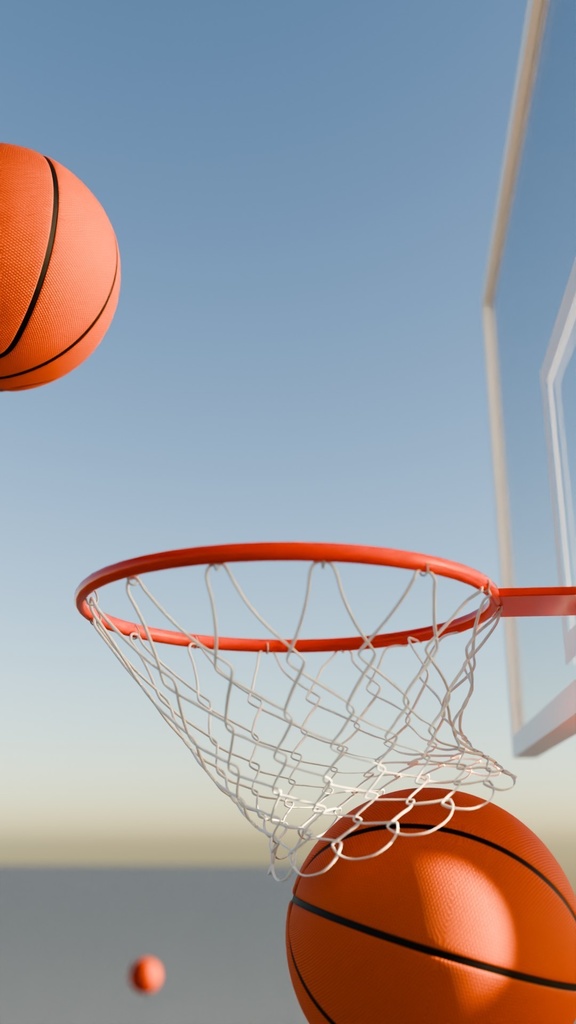 【Blender】ミュージックボール_バスケットボールverの3Dパーツセット