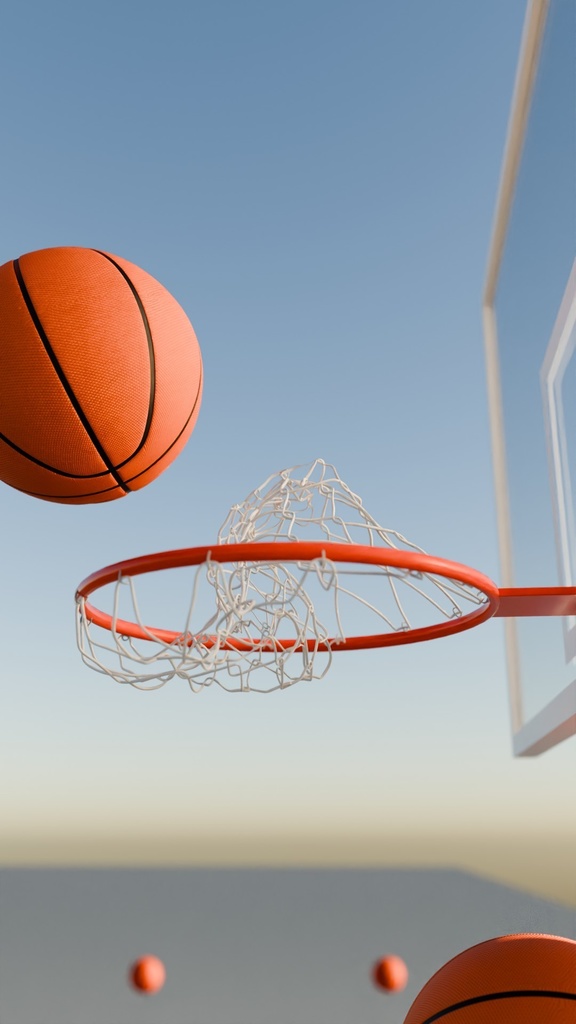 【Blender】ミュージックボール_バスケットボールverの3Dパーツセット