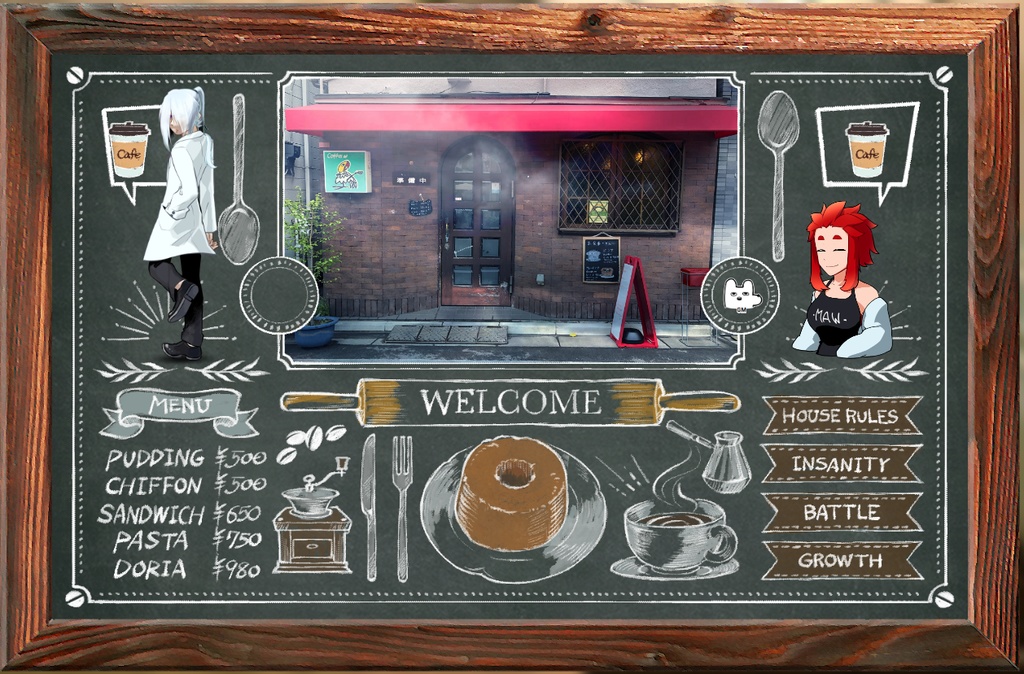 カフェボード部屋つくったった☕