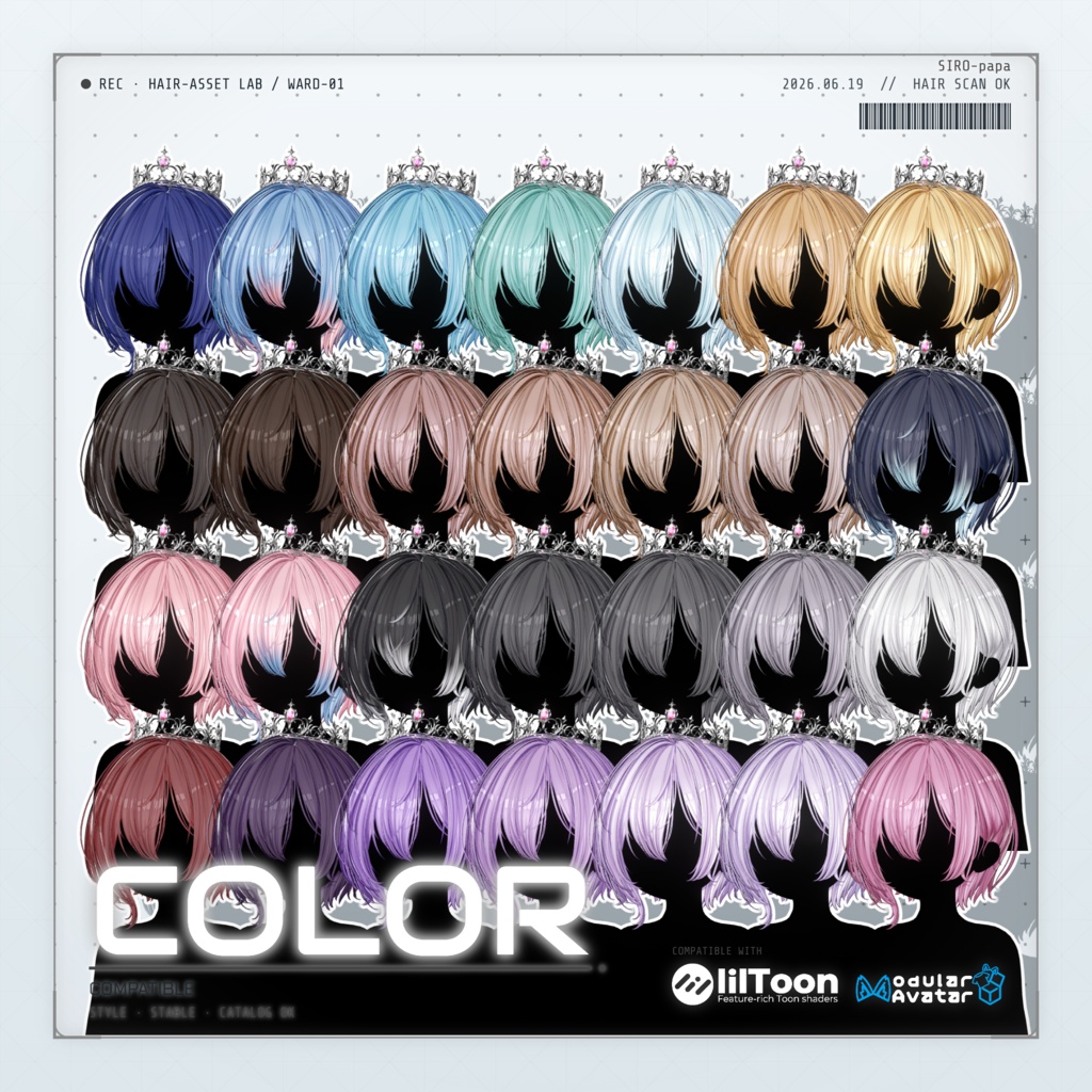 ~ 50% OFF 【10 avatars】【VRC Hair】SP-001 ボブヘア