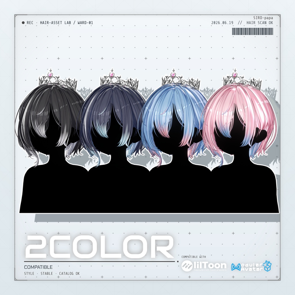 ~ 50% OFF 【10 avatars】【VRC Hair】SP-001 ボブヘア