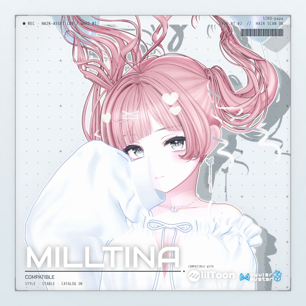 【13 avatars】【VRC Hair】SP-002 ツインテールヘア