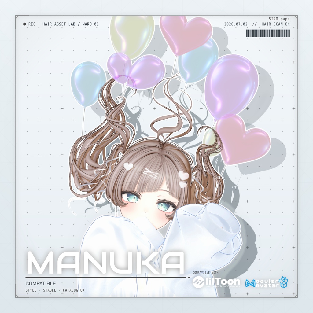 【13 avatars】【VRC Hair】SP-002 ツインテールヘア